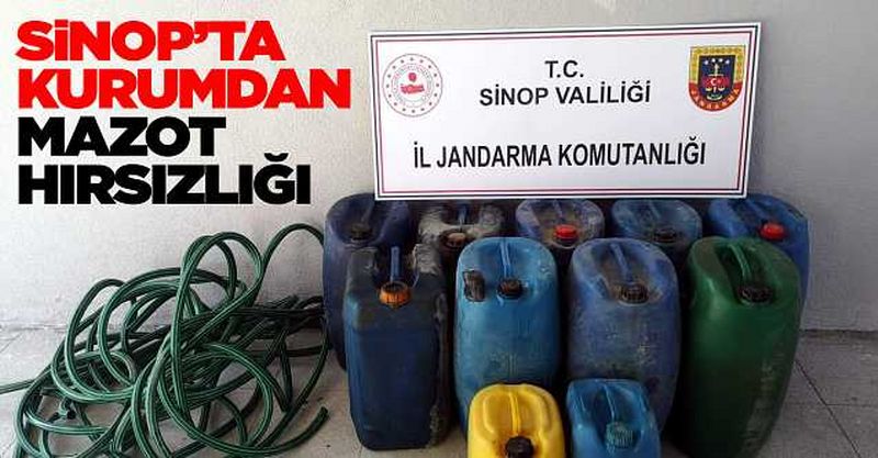 Sinop'ta Özel İdare şantiyesinden mazot hırsızlığı