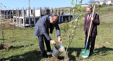 Sinop Üniversitesinde 200 Fidan Toprakla Buluştu