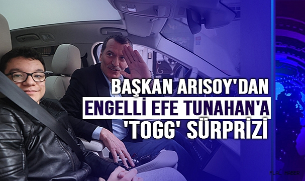 Başkan Arısoy'dan engelli Efe Tunahan'a 'Togg' sürprizi