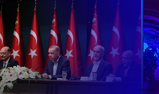 CUMHURBAŞKANI ERDOĞAN: “TOPLU İŞ SÖZLEŞMESİ ÇERÇEVESİYLE REFAH PAYI DÂHİL ÜCRETLERDE YÜZDE 45 ZAM YAPIYORUZ. BÖYLECE, EN DÜŞÜK KAMU İŞÇİSİ ÜCRETİNİ 15 BİN LİRAYA ÇIKARIYORUZ”