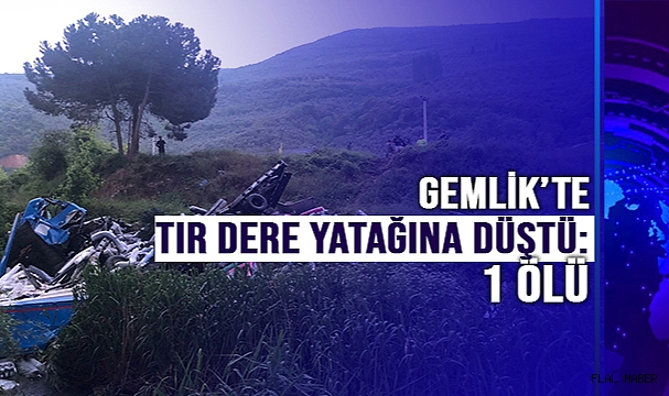 Gemlik’te kontrolden çıkan tır dere yatağına düştü: 1 ölü