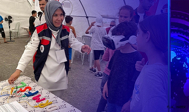 Konteyner kente yaşayan çocuklar bilimle moral buldu