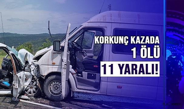 Öğrenci servisi ile otomobil çarpıştı