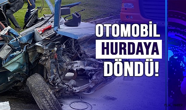 Otomobil park halindeki tıra çarptı: 3 yaralı