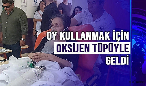 Oy kullanmak için oksijen tüpüyle geldi