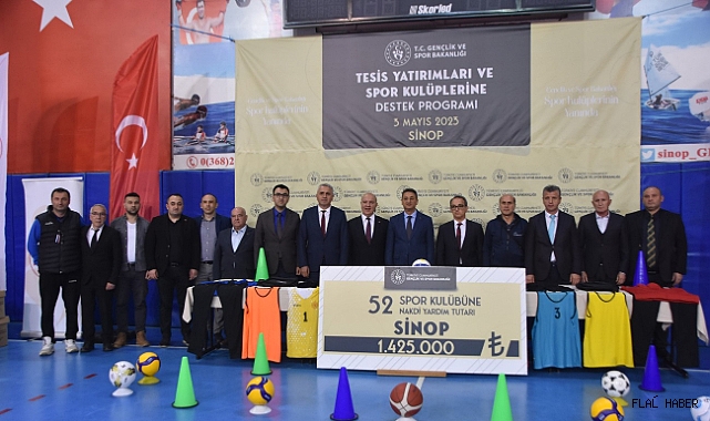 Sinop’ta 52 spor kulübüne 1,4 milyon lira destek