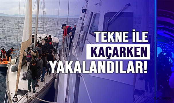 Yelkenli tekne ile kaçarken yakalandılar