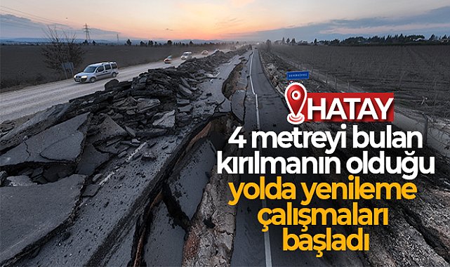 4 metreyi bulan kırılmanın olduğu yolda yenileme çalışmaları başladı