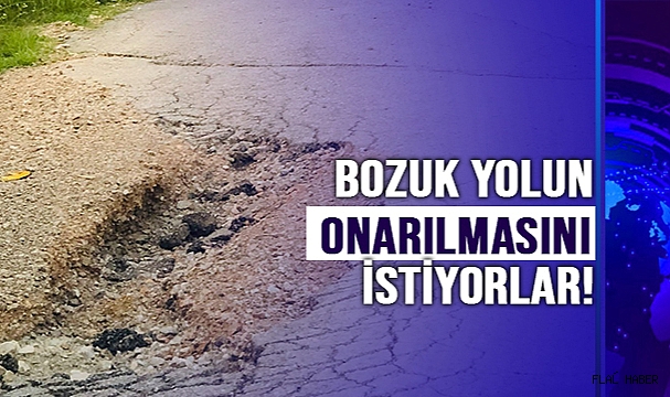 BOZUK YOLUN ONARILMASINI İSTİYORLAR!