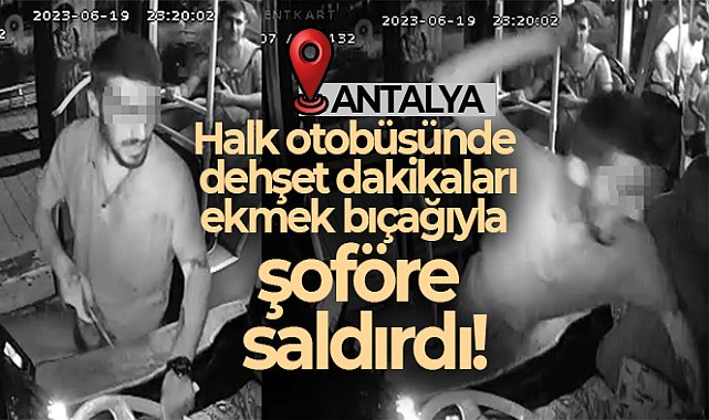 Halk otobüsünde dehşet dakikaları: Ekmek bıçağıyla şoföre saldırdı