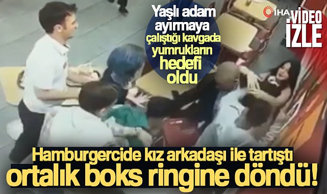 Hamburgercide kız arkadaşı ile tartıştı, ortalık boks ringine döndü