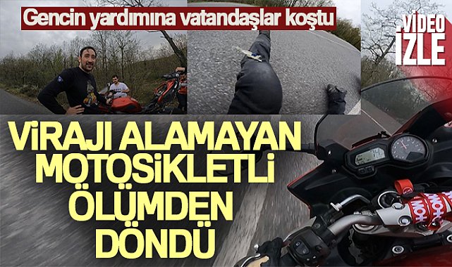 İstanbul'da motosikletlinin ölümden döndüğü kaza kamerada