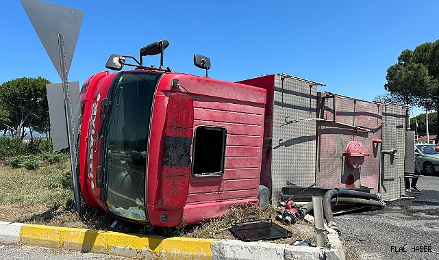Yangına Müdahale Etmeye Çalışan İtfaiye Aracı Kaza Yaptı!