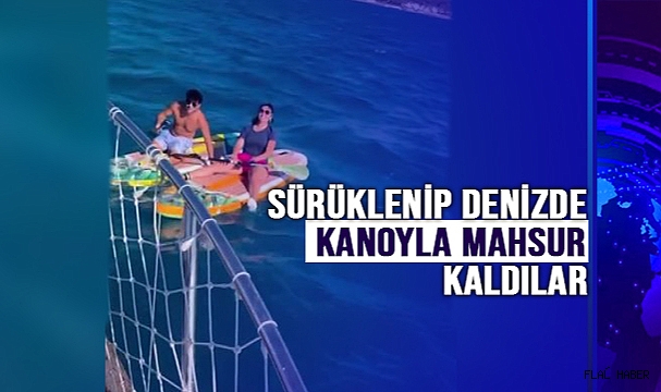 Şiddetli Rüzgarda Sürüklenip Denizde Kanoyla Mahsur Kaldılar