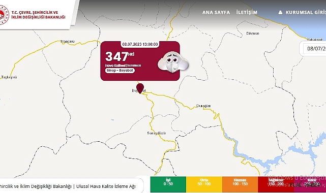 Türkiye’de en kalitesiz hava Boyabat’ta