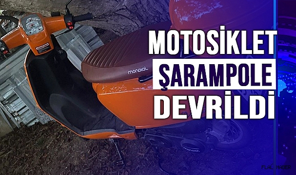 Motosiklet şarampole devrildi