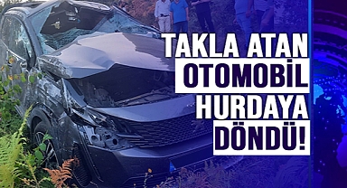 TAKLA ATAN OTOMOBİL HURDAYA DÖNDÜ!