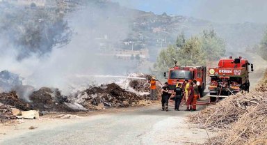Gazipaşa'da dere kenarına bırakılan çöpler alev aldı