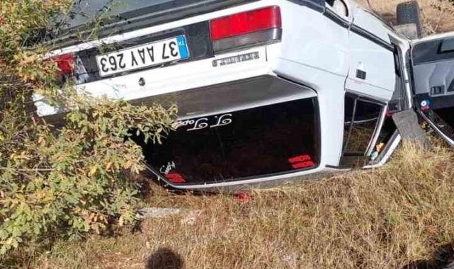 Kastamonu'da takla atan otomobilin sürücüsü yaralandı