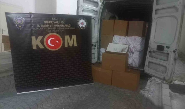Niğde'de 650 bin adet dolu makaron ele geçirildi