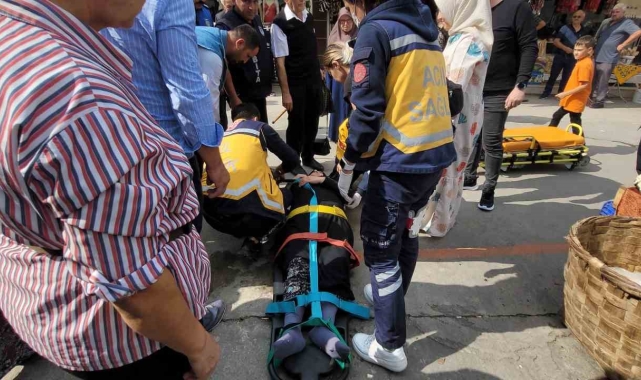 Pazarda alışveriş yapmak isterken hastanelik oldu