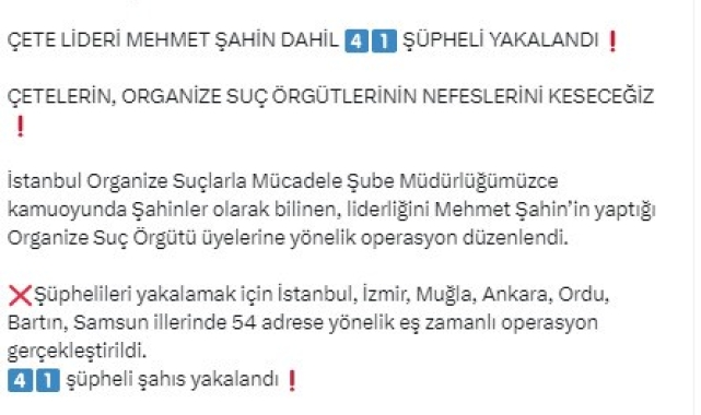 Şahinler çetesi lideri Mehmet Şahin yakalandı