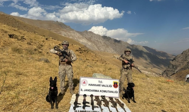 Şemdinli kırsalında 2 sığınakta silah ve mühimmat ele geçirildi