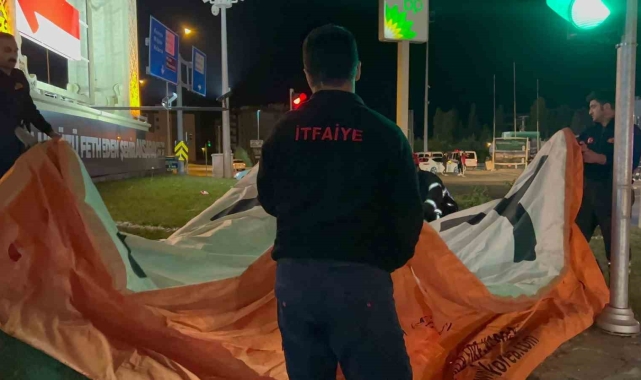35 metre yükseklikteki yapıta çıkan alkollü şahıs ekiplere zor anlar yaşattı