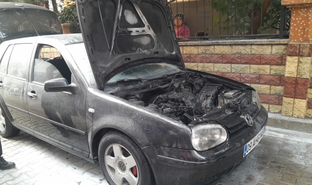 Aydın'da araç yangını panikletti