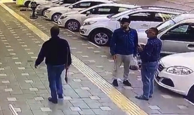 Baltayla park halindeki araçlara saldırdı