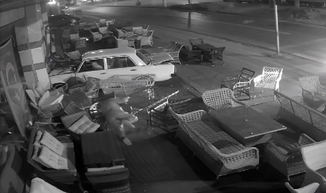 Drift yapan alkollü sürücü otomobiliyle mağazaya daldı, 37 bin lira ceza yedi
