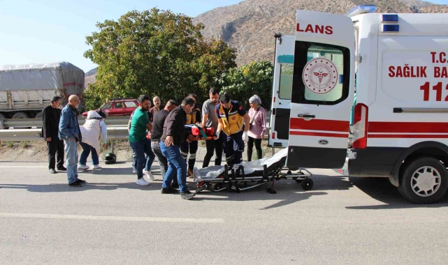 Kaza yapan motosikletin sürücüsü ağır yaralandı