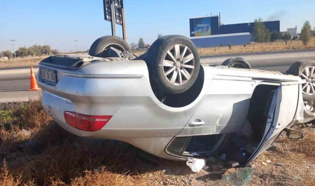 Kontrolden çıkan otomobil takla attı: 1 yaralı