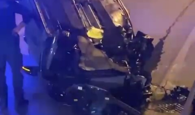 Kontrolden çıkan polis otomobiliyle takla attı