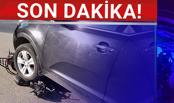 MOTOSİKLET OTOMOBİLE ÇARPTI!