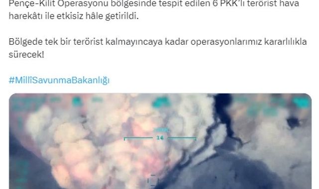MSB: "Pençe-Kilit Operasyonu bölgesinde 6 PKK'lı terörist etkisiz hale getirildi"