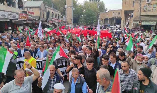 Şanlıurfa'da binlerce kişi Filistin için yürüdü
