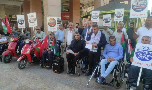 Şanlıurfa'da engellilerden Filistin'e destek