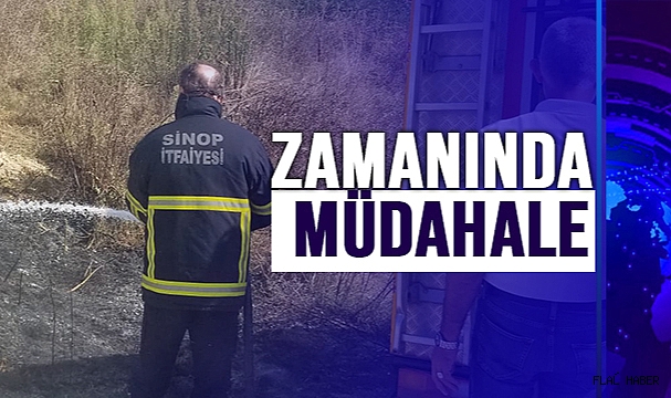 SİNOP’TA OT YANGINI