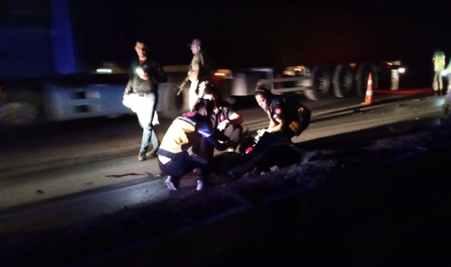Tırın çarptığı motosiklet sürücüsü hayatını kaybetti