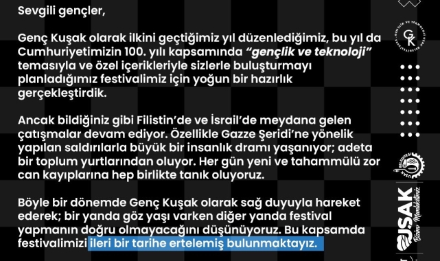 Uşak Genç Fest ertelendi