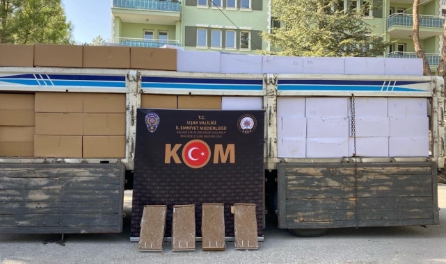 Uşak'ta 4,5 milyon değerinde kaçak makaron ele geçirildi