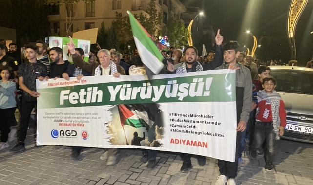 Adıyaman'da Filistin'e destek yürüyüşü