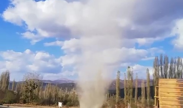 Amasya'da oluşan hortum paniğe yol açtı
