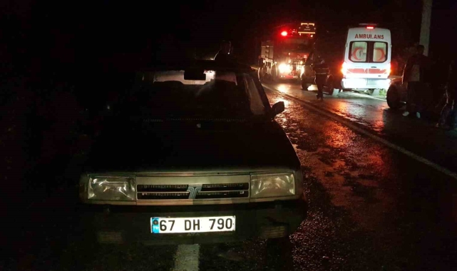 Arıza yapan otomobilinden inen sürücüye başka bir araç çarptı