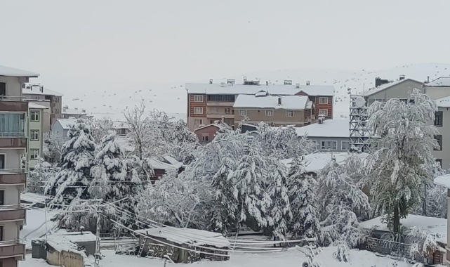 Aşkale'ye mevsimin ilk karı yağdı