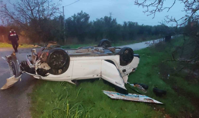 Bursa'da otomobil takla attı 1 yaralı