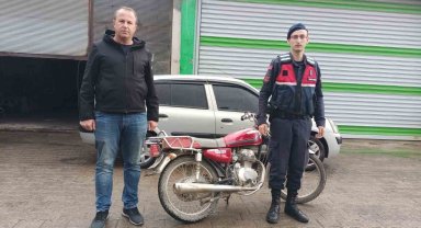 Çalınan motosiklet jandarma tarafından bulundu