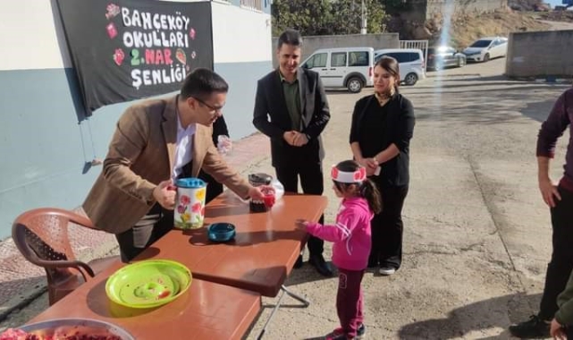 Çermik'te okul bahçesinde nar şenliği