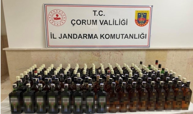 Çorum'da 59 şişe kaçak içki ele geçirildi